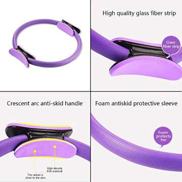 SIKOYA Pilates Ring, Magic Circle Fitness Ring, Perfect for Pilates, Toning Inner Thighs, Body Sculpting, Yoga, and Resistance Training