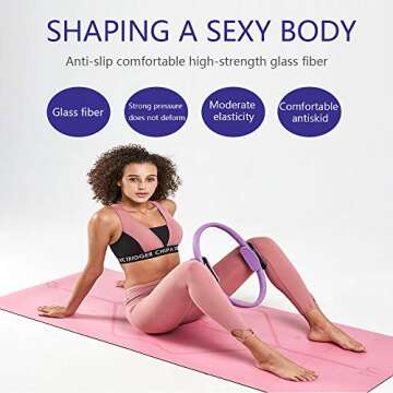 SIKOYA Pilates Ring, Magic Circle Fitness Ring, Perfect for Pilates, Toning Inner Thighs, Body Sculpting, Yoga, and Resistance Training