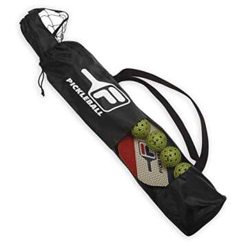 FILA Accessories Pickleball Net Set - Includes Pickleball Paddles Set of 4 with Regulation Size 4 Ou...