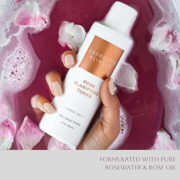 Rose Clarifying Toner - Deep Cleansing Facial Toner, pH Balancing, Moisturizing Formula with Witch H...