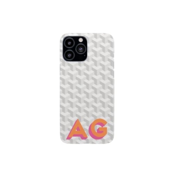 Preppy Jones Geo Geometric Print Bottom Monogram Phone Case - Tough, Slim, Snap, Magnet Case in Glos...