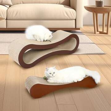 FluffyDream 2 in 1 Cat Scratcher Cardboard, Cat Scratching Board Furniture Protector, Cat Scratching...
