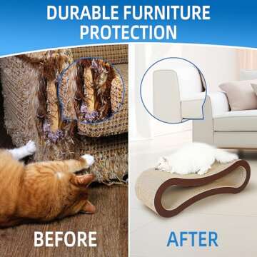 FluffyDream 2 in 1 Cat Scratcher Cardboard, Cat Scratching Board Furniture Protector, Cat Scratching Post, Cat Beds for Indoor Cats, Infinity Shape, X-Large