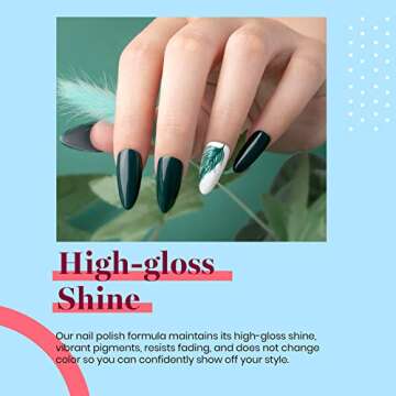 Beetles Green Gel Nail Polish, 15ML 0.51OZ Forest Green Color Soak Off UV Nail Lamp spring Gel Polish Nail Art Manicure Salon DIY Gel Nail Art Design Decoration at Home Valentine's Day Gift for Women