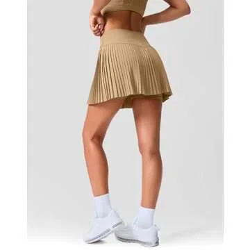 SANTINY Pleated Tennis Skirt for Women with Pockets Shorts Women's High Waisted Lightweight Athletic...