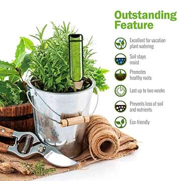 Slow Seep White Terracotta Vacation Plant Waterer 8 Pack Self Watering Stakes for Outdoor and Home P...