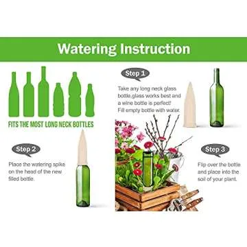 Slow Seep White Terracotta Vacation Plant Waterer 8 Pack Self Watering Stakes for Outdoor and Home Plants