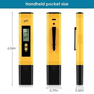 Digital PH Meter, PH Meter 0.01 PH High Accuracy Water Quality Tester with 0-14 PH Measurement Range...