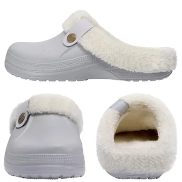 Fur Lined Waterproof Winter Clogs for Home & Outdoors
