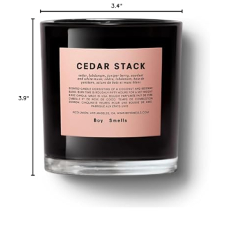 Boy Smells Cedar Stack Scented Candle for Men and Women, Coconut, Beeswax, & Soy Candle Blend, Aromatherapy Candles for Home, 8.5 oz Jar, 50 Hour Burn
