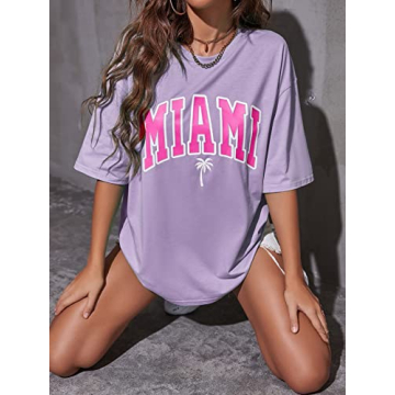 Trendy Oversized Letter Print Shirt for Women