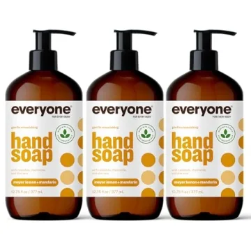 Everyone Liquid Hand Soap, 12.75 Ounce (Pack of 3) - Meyer Lemon and Mandarin, Plant-Based Cleanser ...