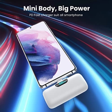 2-Pack Mini Portable Charger 5000mAh USB-C Power Bank