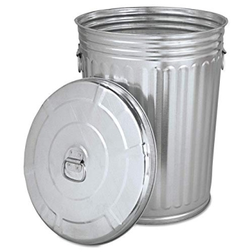 KCHEX Premium 20-Gallon Galvanized Trash Can with Secure Lid for Outdoor Storage
