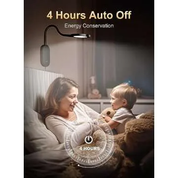 deeloop LED Wall Mounted Reading Light for Bed, Book Light for Wall Bedside Lamp with USB Output, 4 Hour Auto-Off Timer Lights，Eye-Caring Reading Lamp with 5 Dimmable 360° Gooseneck Headboard Light