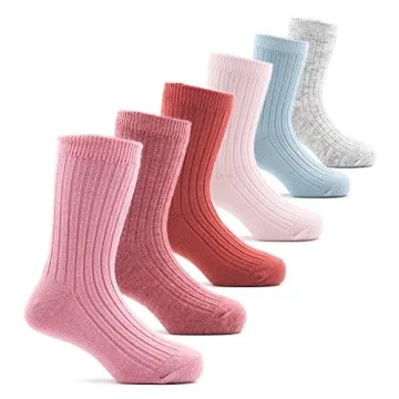 HowJoJo Big Girls Wool Socks Kids Crew Seamless Winter Warm Thermal Socks 6 Pack 10-13 Years