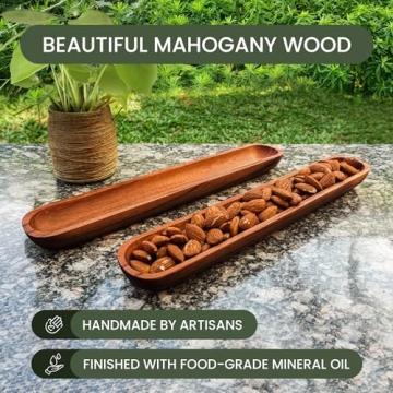 Elegant Mahogany Olive Tray Set | Handcrafted & Eco-Friendly