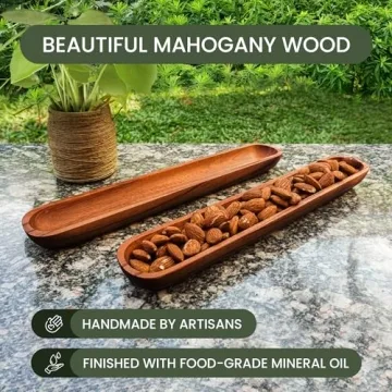 Elegant Mahogany Olive Tray Set | Handcrafted & Eco-Friendly