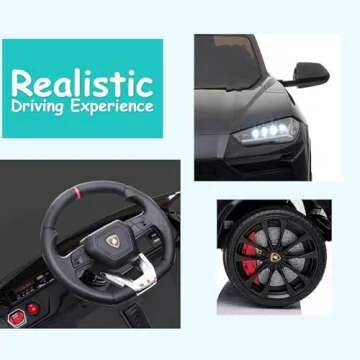 BTMWAY Electric Car for Kids 12V Licensed Lamborghini Ride On Car with Remote Control,Max Speed 2.5Mph,LED Lights,Music Players,Opening Doors,Spring Suspension,Toddler Cars to Drive (Black)