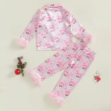 Ayalinggo Baby Girl Cotton Ruffle Pajamas Set for Toddlers