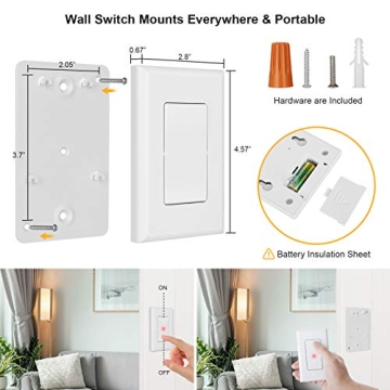 SURAIELEC Wireless Wall Switch Remote Control Outlet Solution