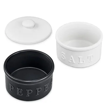 enkiware Stackable Salt & Pepper Bowls - Rustic Decor