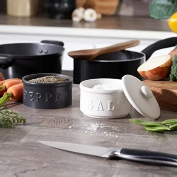 enkiware Stackable Salt & Pepper Bowls - Rustic Decor