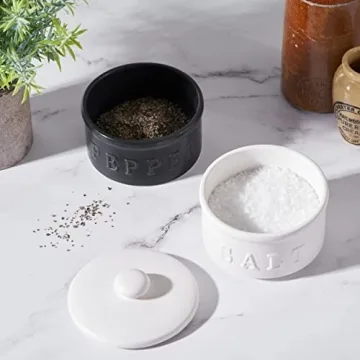 enkiware Stackable Salt & Pepper Bowls - Rustic Decor