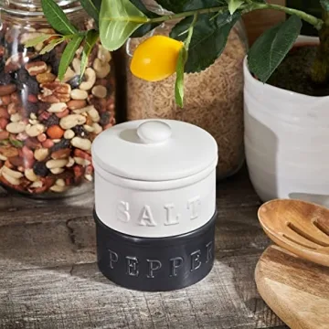 enkiware Stackable Salt & Pepper Bowls - Rustic Decor
