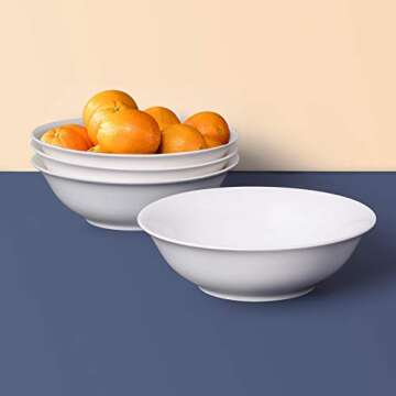 LIFVER 48 oz Versatile White Ceramic Bowls Set of 4