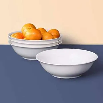 LIFVER 48 oz Versatile White Ceramic Bowls Set of 4