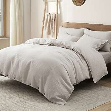 UMCHORD French Linen Duvet Cover Set - Eco-Friendly, Cooling & Luxurious