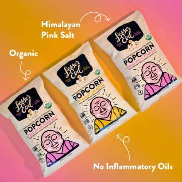 LesserEvil Organic Popcorn - Himalayan Pink Salt & Gold