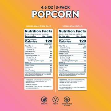 LesserEvil Organic Popcorn - Himalayan Pink Salt & Gold