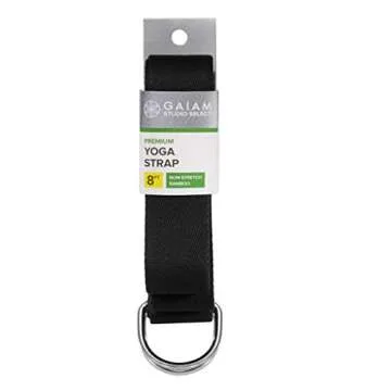 Gaiam Yoga Strap - Stretch Band with Adjustable Metal D-Ring Loop | Exercise & Fitness Stretching for Yoga, Pilates, Physical Therapy, Gym Workouts (Available in 6ft, 8ft, 10ft and Multiple Colors)
