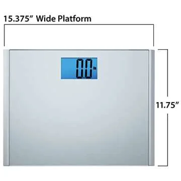 Eat Smart Precision Plus Digital Bathroom Scale with Ultra-Wide Platform, 440 lb Capacity, Bath Scale for Body Weight, Grey