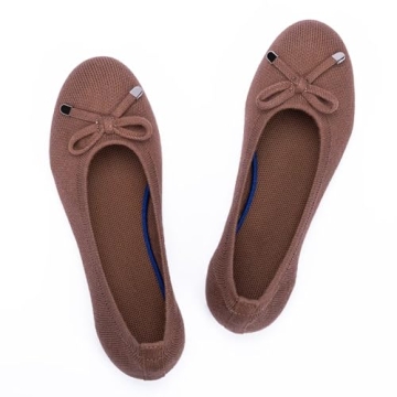 Frank Mully Women’s Ballet Flat Shoes Knit Dress Shoes Round Toe Slip On Ballerina Walking Flats S...