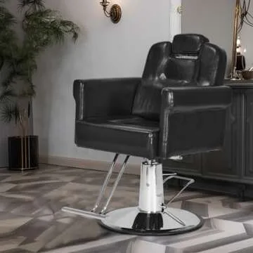 Barber Chair Recliner Salon Chair Hair Spa Chair with Hydraulic Pump, Removable Headrest, Adjustable...
