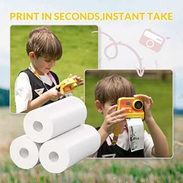 Mafiti 10 Rolls Kids Instant Camera Refill Print Paper for K27/D101/Q5 Kids Camera Instant Print-Photo Print Thermal Paper Compatible with Most Kids Camera Instant Print,2.2 x1 Inch,White
