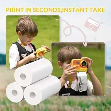 Mafiti 10 Rolls Kids Instant Camera Refill Print Paper for K27/D101/Q5 Kids Camera Instant Print-Photo Print Thermal Paper Compatible with Most Kids Camera Instant Print,2.2 x1 Inch,White