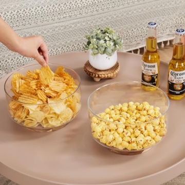 HouseJoy Oversized Salad Bowl Set with Wooden Base