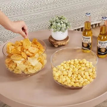 HouseJoy Oversized Salad Bowl Set with Wooden Base