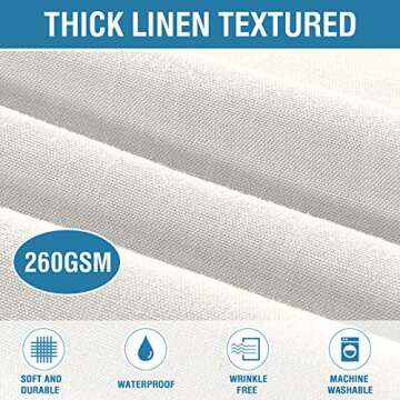 H.VERSAILTEX Linen Textured Table Cloths Rectangle 60 x 120 Inch Premium Solid Tablecloth Spill-Proo...
