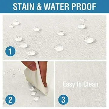 H.VERSAILTEX Linen Textured Table Cloths Rectangle 60 x 120 Inch Premium Solid Tablecloth Spill-Proof Waterproof Table Cover for Dining Buffet Feature Extra Soft and Thick Fabric Wrinkle Free, Ivory