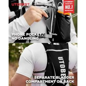 UTOBEST Running Vest: Lightweight Hydration Pack with 1.5L Bladder for Trail Running, Jogging, Cycli...