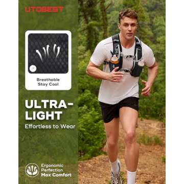 UTOBEST Running Hydration Vest with 1.5L Bladder