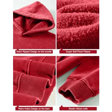 Dnzzs Women's Oversized Acid Wash Hoodie for Stylish Comfort