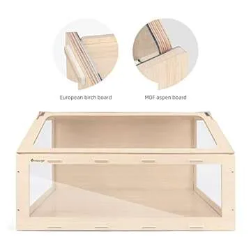 Niteangel Vista Hamster Cage W/Oblique Opening Cage Door - MDF Aspen Small Animal Cage for Syrian Hamsters Degus or Other Similar-Sized Pets (Medium - 40.7 x 22.7 x 22.9 inches, Burlywood)