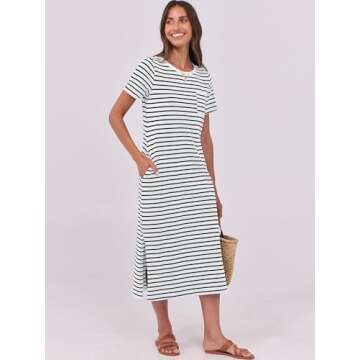ANRABESS Women's Summer Casual Midi Dress - Perfect for Beach and Office