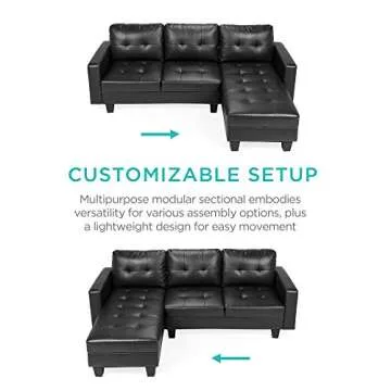 Stylish L-Shape Sectional Sofa with Ottoman - Cozy Seating